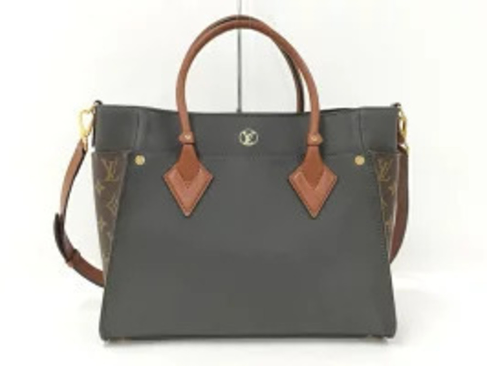 Louis Vuitton Side On Monogram Shoulder Bag Handbag Gray Brown My